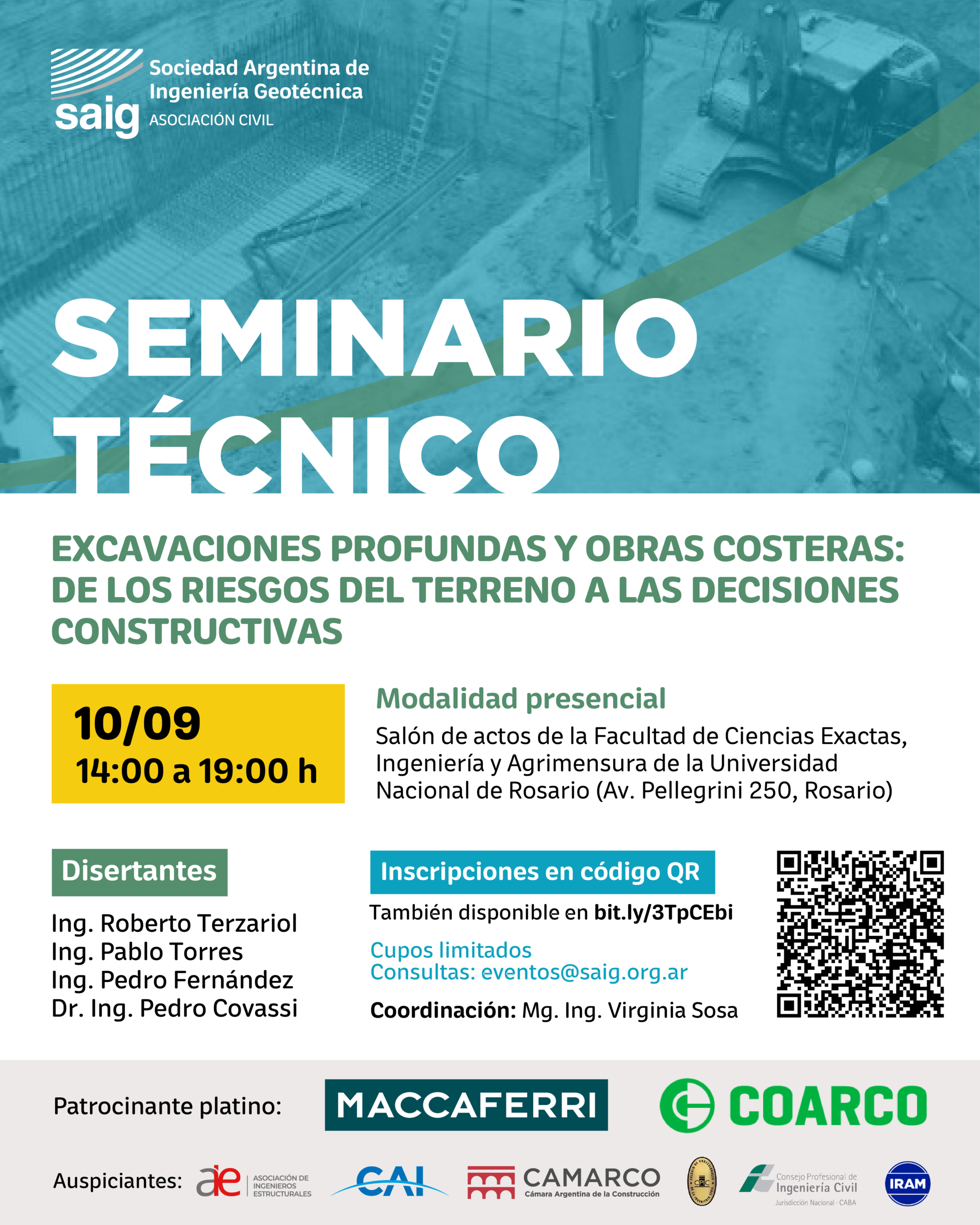 Seminario Técnico – Excavaciones Profundas y Obras Costeras: De los Riesgos del Terreno a Las Decisiones Constructivas | SAIG