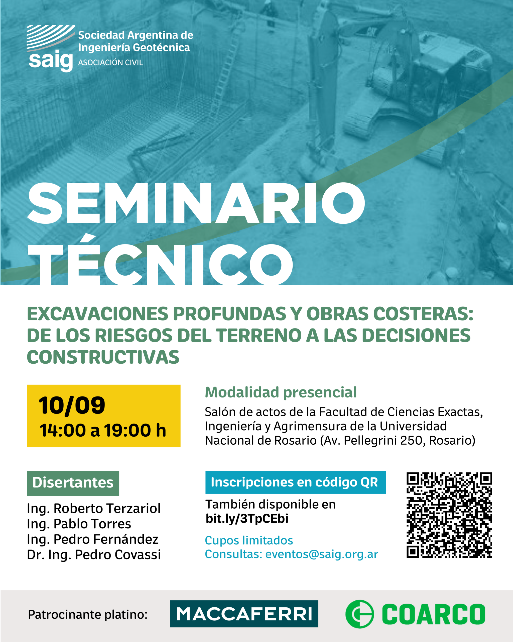 Seminario Técnico – Excavaciones Profundas y Obras Costeras: De los Riesgos del Terreno a Las Decisiones Constructivas | SAIG